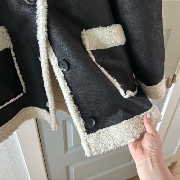 Cotton On Sherpa Aviator Coat - Picture 4 of 5